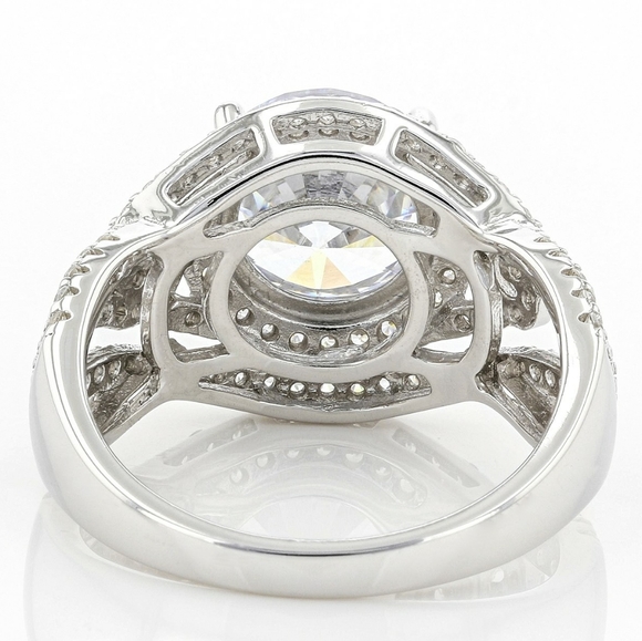 Sz 9, White Cubic Zirconia Rhodium Over Sterling Silver Ring 4.72ctw, NWT - Picture 4 of 15